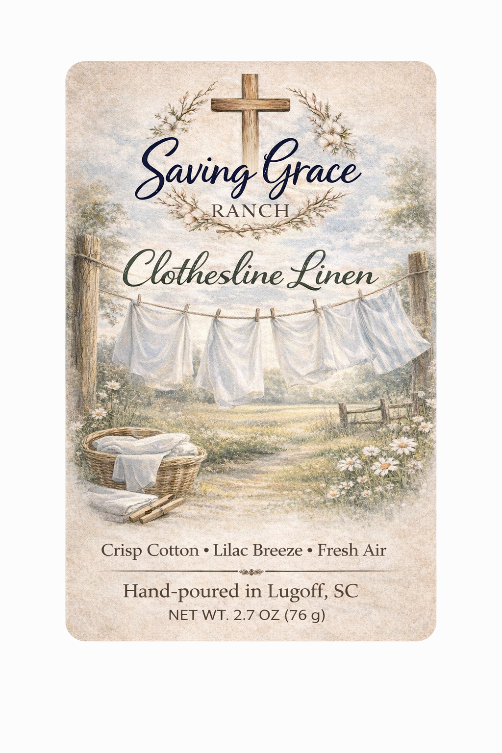 Clothesline Linen 8 oz Signature Candle (FREE WAX MELT)