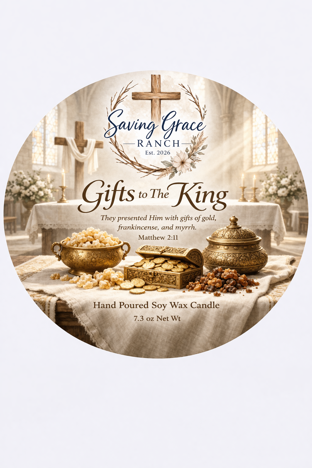 Gifts to The King 8 oz Signature Candle (FREE WAX MELT)