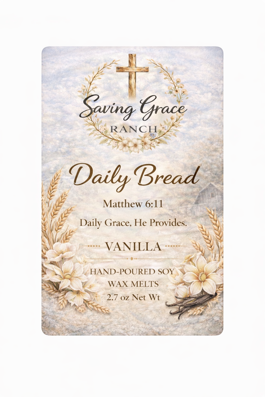 Daily Bread - Vanilla 8 oz Signature Candle (FREE WAX MELT)