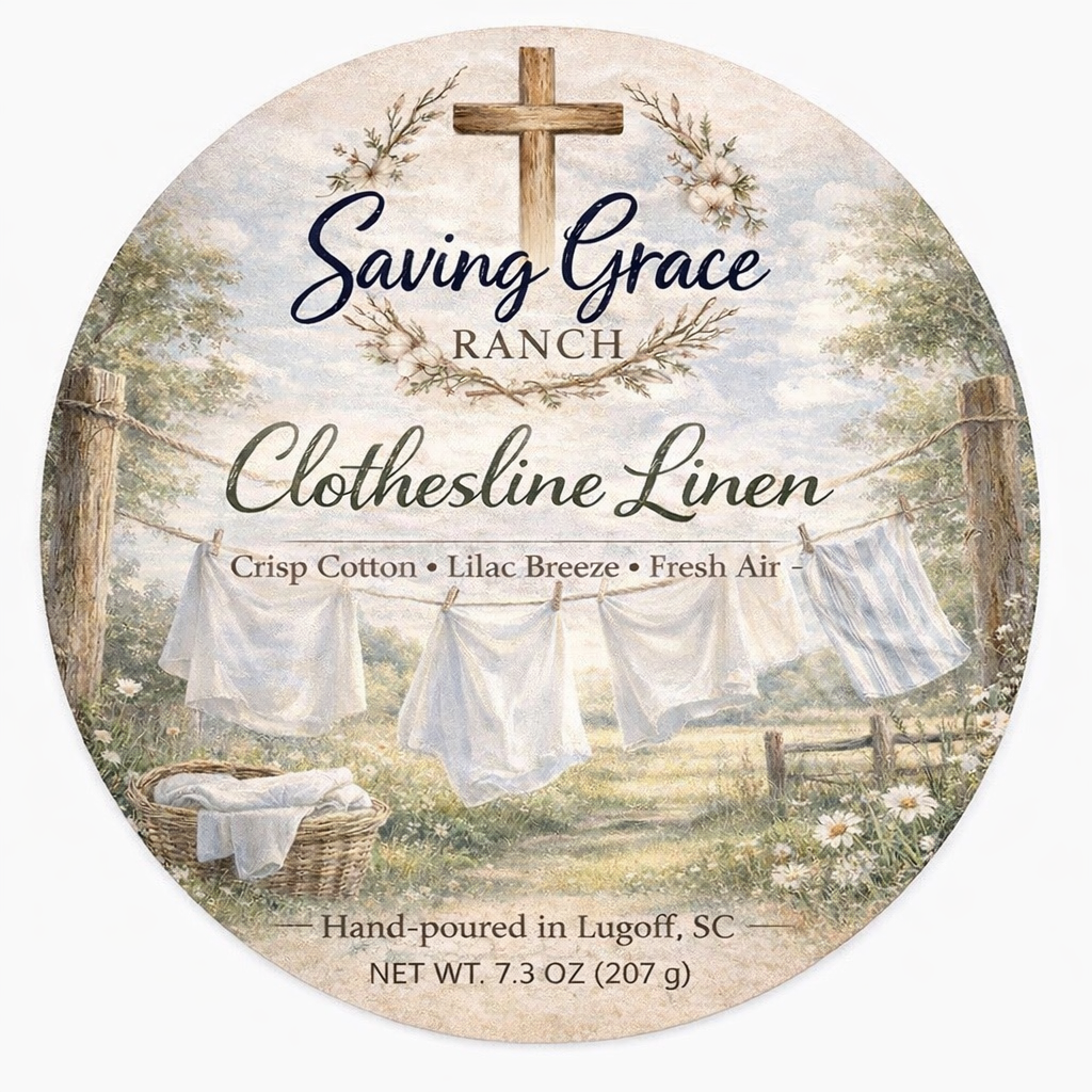 Clothesline Linen 8 oz Signature Candle (FREE WAX MELT)