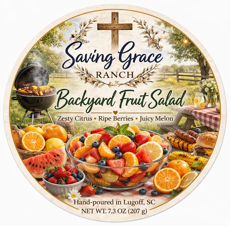 Backyard Fruit Salad 8 oz Signature Candle (FREE WAX MELT)